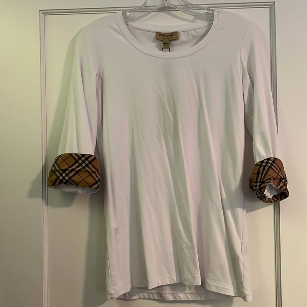 Burberry - W long sleeve with Burberry arm cuff 3/4 sleeve - white - size S